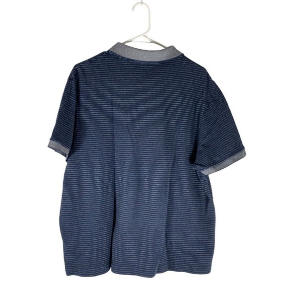 Lacoste Polo Shirt Men Size 8 Medium Dark Blue Stripe Short Sleeve - Picture 2 of 12